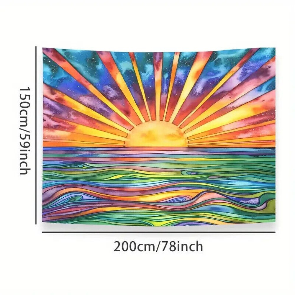Colorful Artistic Sunshine Fabric Tapestry 78" x 59" NEW! Home & Garden:Home Décor:Tapestries Style Your Walls